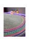 1 Piece Jute Knitted Placemat – Handmade 39 cm American Style Knitted Placemat with Neon Stripes Table Mat - 4