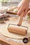 1 Piece Dough Roller - Small Size Wooden Handle with Stainless Steel Tip, Rolling Pin Rolling Wheel for Pizza Cookie Tart