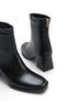 Women's Black Blunt Toe Thick Heeled Back Zipper Orthopedic Insole Boots Owena - 3