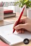10 Pieces Ballpoint Pen - Red Color 1.0 mm Medium Tip Transparent Body Red Cap School Office Signature Pen Ballpoint