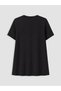 Two Mt Shop Quality Lcw Curve Black Interlock Plain Standard & Regular Short Sleeve Women's T-Shirt - 5