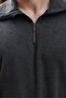 Anthracite Stand Collar Half Zipper Men's Sweatshirt E7211 - 3