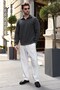 Anthracite Stand Collar Half Zipper Men's Sweatshirt E7211 - 2
