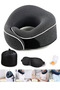 Generic Travel Neck Pillow Memory Foam Donut Travel Pillow Comfortable Double Support for Head Neck and Chin Comfortable for Flights Car and Home Use Gray