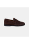Women's Brown Tassel Detailed Crocodile Printed Suede Loafer - 2
