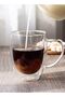 Double Layer Glass Cup with Bamboo Lid 1pc Double-Walled, with Handle - 2