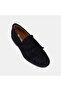 Women's Black Tassel Detailed Crocodile Printed Suede Loafer - 7