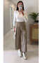 Betsa Khaki Elastic Waist Pleated Detailed Trousers - 4