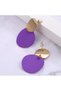 Xuping Purple Circle Gold Disc Dangle Earrings - Modern Non-Tarnish Anti-Allergic Colorfast Stylish Gift New Season Trend Women's Earrings - 3