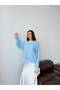 Women's Circular Neck Wave Pattern Knit Sweater - 2
