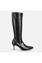 Large Size Women's Stretch Boots 42-43-44-Black Genuine Leather - 8