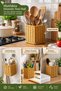 Square Wicker Textured Plastic Rattan Multi-Purpose Organizer with Spoon and Fork Holder