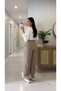 Betsa Khaki Elastic Waist Pleated Detailed Trousers - 3