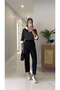 Fusla Black Straight Cut Trousers