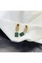 Xuping Green Emerald Mini Stone Dangle Earrings - Elegant Non-Tarnish Anti-Allergic Vintage Fade-Resistant Stylish Gift New Season Trend Women's Earrings - 4