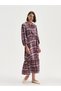 Dress with Bow Collar and Check Pattern