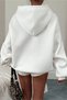 Women's Oversize Sweatshirt Hoodie Blueberry Printed White – Hooded, Kangaroo Pocket, 3 Thread Ribs - 3