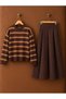 Brown Striped Sweater Sweater - 2