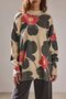 Flower-Patterned Knitwear Sweater - 2