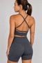 Joy Model Women's Cross Back Seamless Sports Bra Gathering Sports Bustier Fitness Pilates Yoga Bra - 4