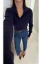 Dlvin Mowe Navy Blue Melange Polo Neck Knitwear