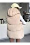 Women's Hooded Puffer Vest with Stitched Pockets Oversize Sports Coat Vest - 3