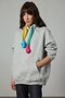Colorful Lace-Up Detail Hooded Sweatshirt