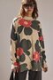Flower-Patterned Knitwear Sweater