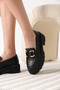 Women's Black Leather 6cm Heeled Loafer Tr17Ms01C - 3