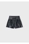 Girl's Pleated Bermuda Shorts Black 4227