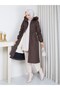 Removable Hooded Allerli Plush Bondit Coat Brown Hnt2804 - 6