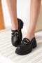 Women's Black Leather 6cm Heeled Loafer Tr17Ms01C - 5