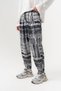 Distortion Abstract Patterned Pleated Shalwar with Elastic Waist and Cuffs - 2