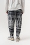 Distortion Abstract Patterned Pleated Shalwar with Elastic Waist and Cuffs - 4