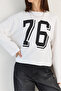 Women's White Print Detailed Long Sleeve Oversize Modal Blouse 12511 60286532 - 6