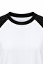 2242 Raglan Long Sleeve Double Color Crew Neck T-Shirt Black - 2