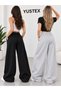 2 Pieces (Black and Gray) Sweatpants Set - Loose Leg Oversize Fit, Side Pockets, Lacing, Comfortable Cut Fabric - 3