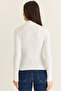 Women's White Drop Neck Detailed High Collar Modal Blouse Ca506 60286533 - 8