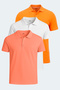 Soho Set of 3 Men's T-Shirts in White - Salmon - Orange