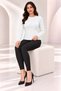 Women's Boat Neck Ribbed Long Beard Fuzzy Soft Textured Long Sleeve Knitwear Sweater Blouse - 3