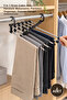 2 Pieces of Movable Trouser Hangers – 5 in 1 Chrome Multi-Hanger, Movable Mechanism, Trouser Organizer, Trouser Hanger