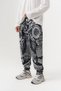 Engrave Motif Patterned Pleated Shalwar with Elastic Waist and Cuffs - 2