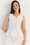 Women's Ecru Metal Button Detailed V-Neck Peplum Knitwear Vest 2785 60286529 - 2