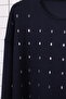 Women's Plus Size Crew Neck Off Shoulder Baguette Stone Long Sleeve Mom Skuba Tunic - 5