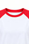 2242 Raglan Long Sleeve Double Color Crew Neck T-Shirt Red - 2