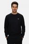 Luca Black Crew Neck Crinkle Lightweight Fabric Metal Logo Standard Fit Men's Sweatshirt