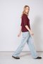 Stand-Up Collar Reglan Sleeves Buttoned Tricot Cardigan Burgundy - 2