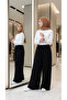 Modal Fabric Skirt Trousers with Elastic Waist, Adjustable Drawstrings and Pockets - 2