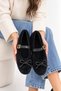 Lavina Women's Plush Ballerina Shoes with Buckle and Bow, Mary Jane Model, Daily Ballerinas