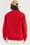 Women's Red Crew Neck Teddy Embroidery Detailed Sweat 10417 60284066 - 8